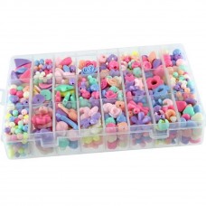 Toytexx DIY Beads Arts and Crafts Bracelets Necklace Jewelry Making Crafts Kits for Girls Kids with Assorted Shapes and Colors